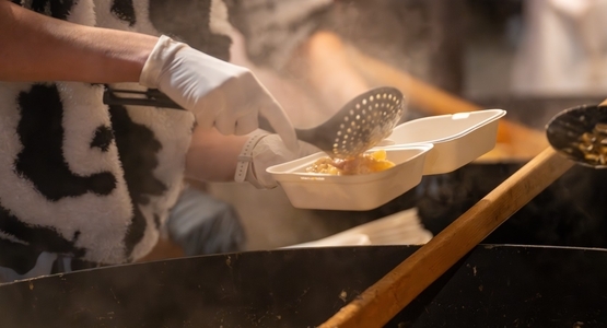 Les visiteurs ont dégusté une tartiflette offerte par la Ville. 