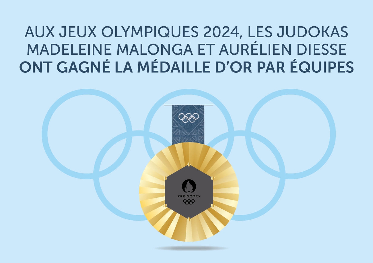 Aux jeux Olympiques 2024, les judokas Madeleine Malonga et Aurélien Diesse ont gagné la médaille d'or par équipes