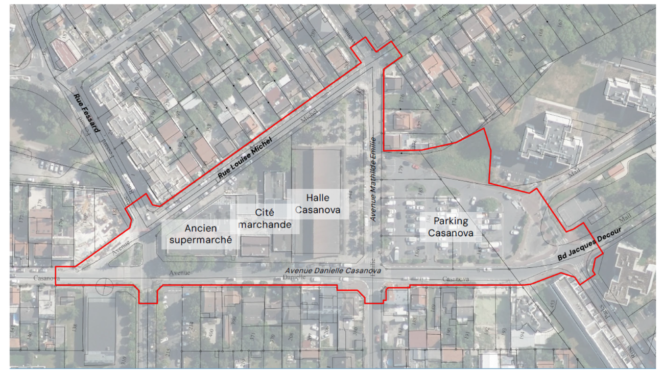 Plan synthèse du réaménagement du quartier Casanova